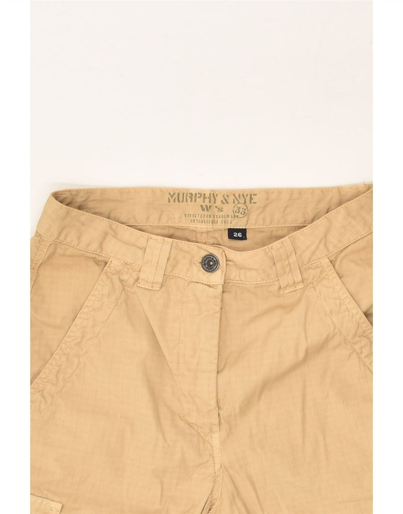 MURPHY & NYE Womens Cargo Shorts W26 XS Beige Cotton | Vintage Murphy & Nye | Thrift | Second-Hand Murphy & Nye | Used Clothing | Messina Hembry 