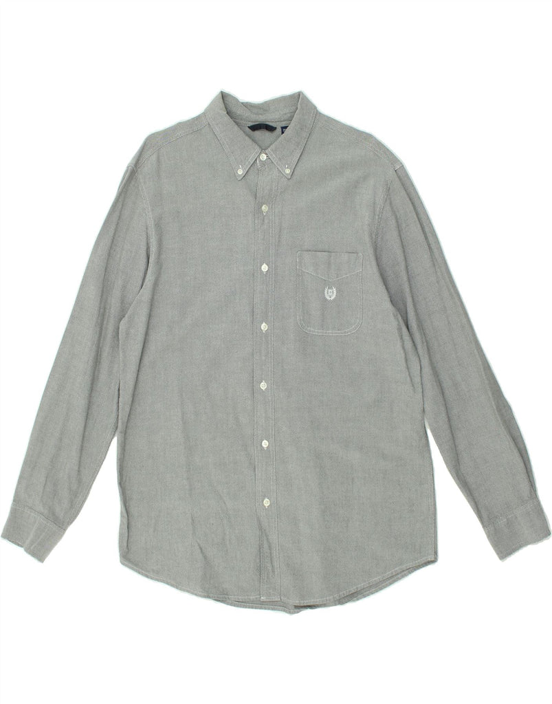 CHAPS Mens Shirt Large Grey Cotton | Vintage Chaps | Thrift | Second-Hand Chaps | Used Clothing | Messina Hembry 