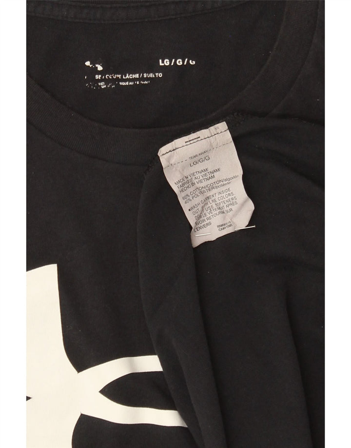 Under Armour Mens Graphic T-Shirt Top Large Black Cotton