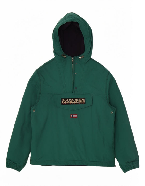 Napapijri Boys Hooded Graphic Anorak Jacket 13-14 Years Green Polyamide