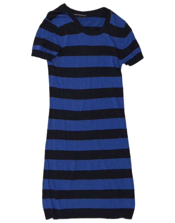 French Connection Womens Jumper Dress UK 14 Medium Blue Striped
