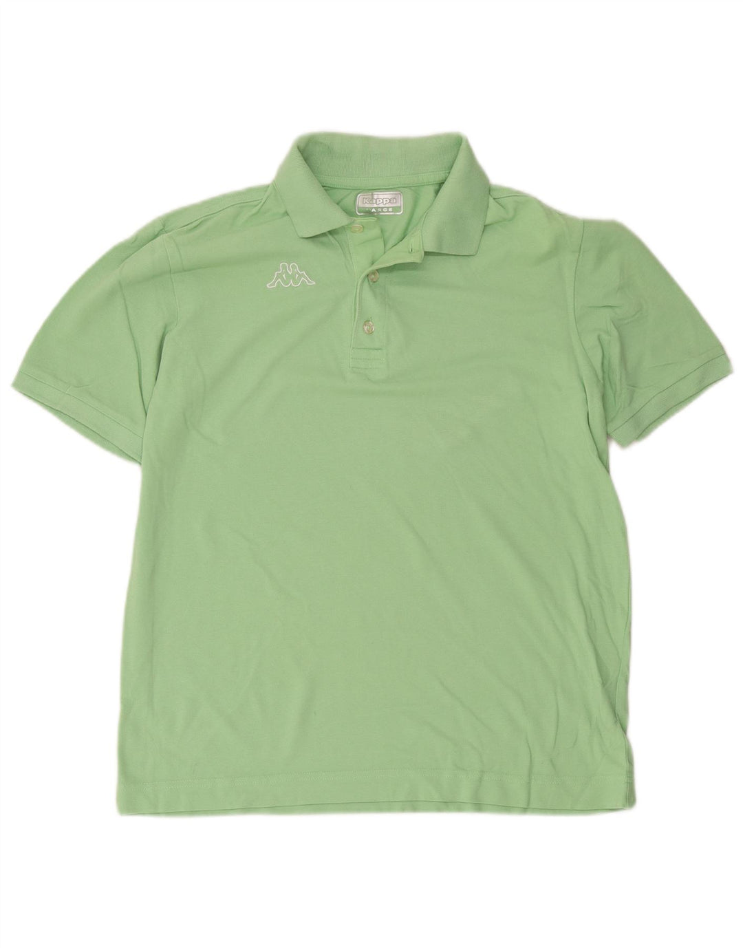 Kappa Mens Graphic Polo Shirt Large Green Cotton