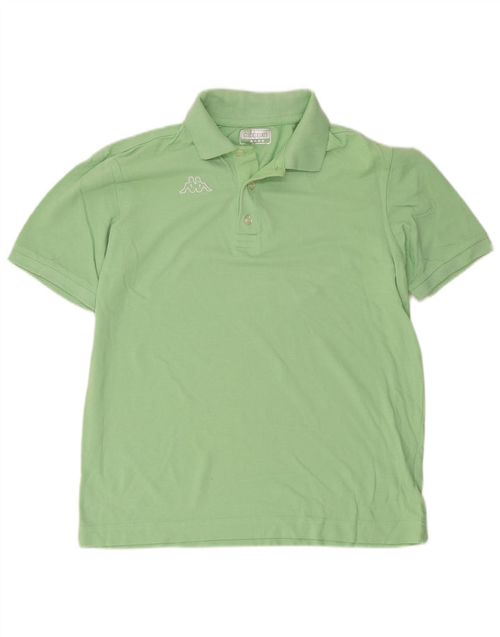 Kappa Mens Graphic Polo Shirt Large Green Cotton