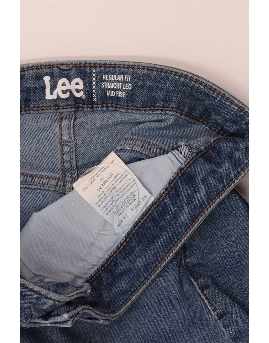 Lee Womens Mid Rise Regular Fit Straight Jeans US 10 Large W32 L27 Blue