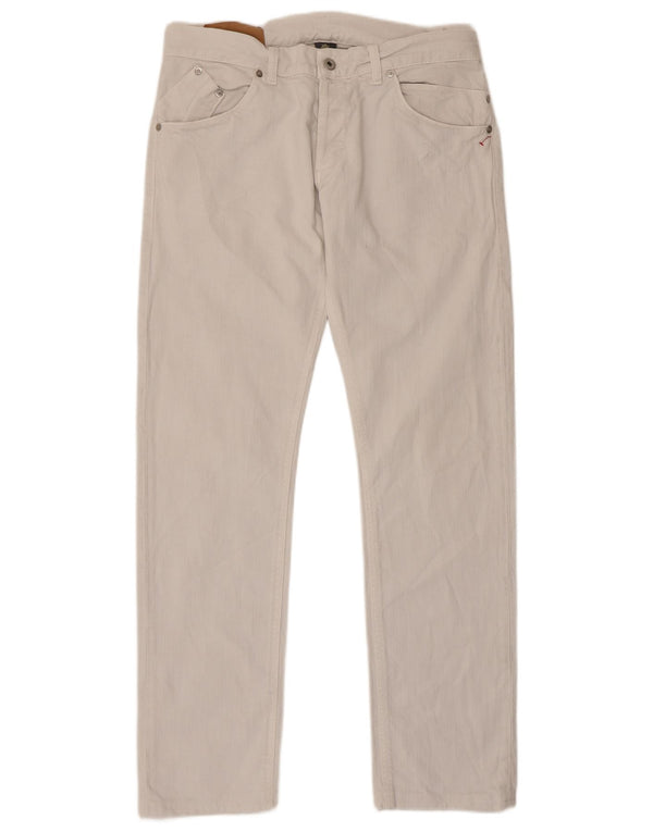 Dondup Mens Sam Straight Jeans W34 L32 White Cotton