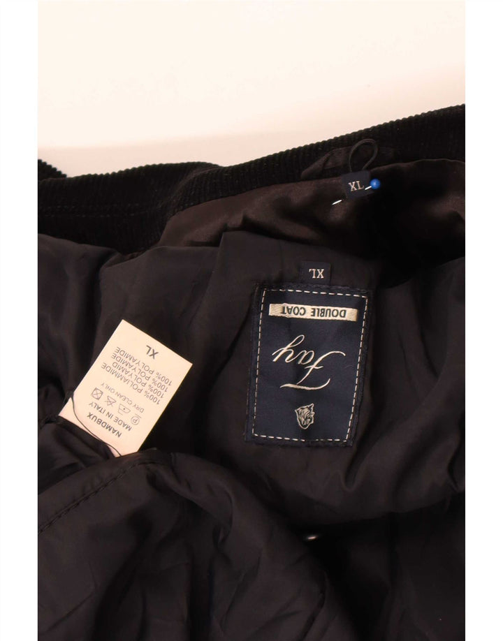 Fay Mens Overcoat UK 42 XL Black Polyamide