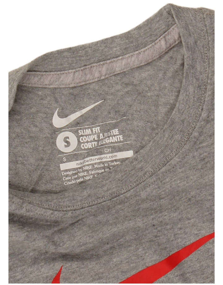 Nike Mens Slim Fit Graphic T-Shirt Top Small Grey Flecked