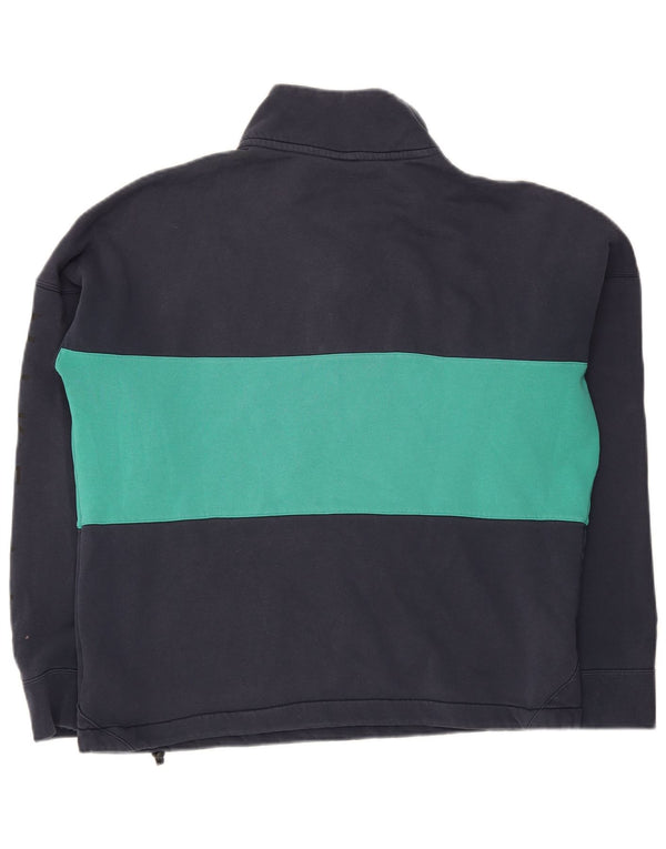 Nike Mens Graphic Sweatshirt Jumper Large Navy Blue Colourblock Cotton