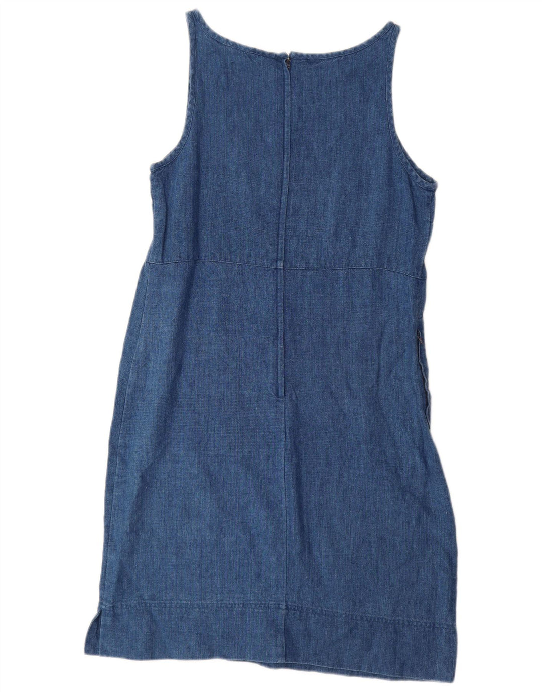 EDDIE BAUER Womens Sleeveless Sheath Dress US 10 Large Blue Linen