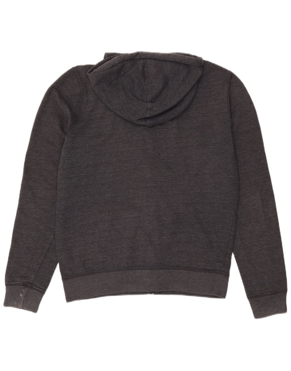 HOLLISTER Mens Graphic Zip Hoodie Sweater Medium Grey Cotton