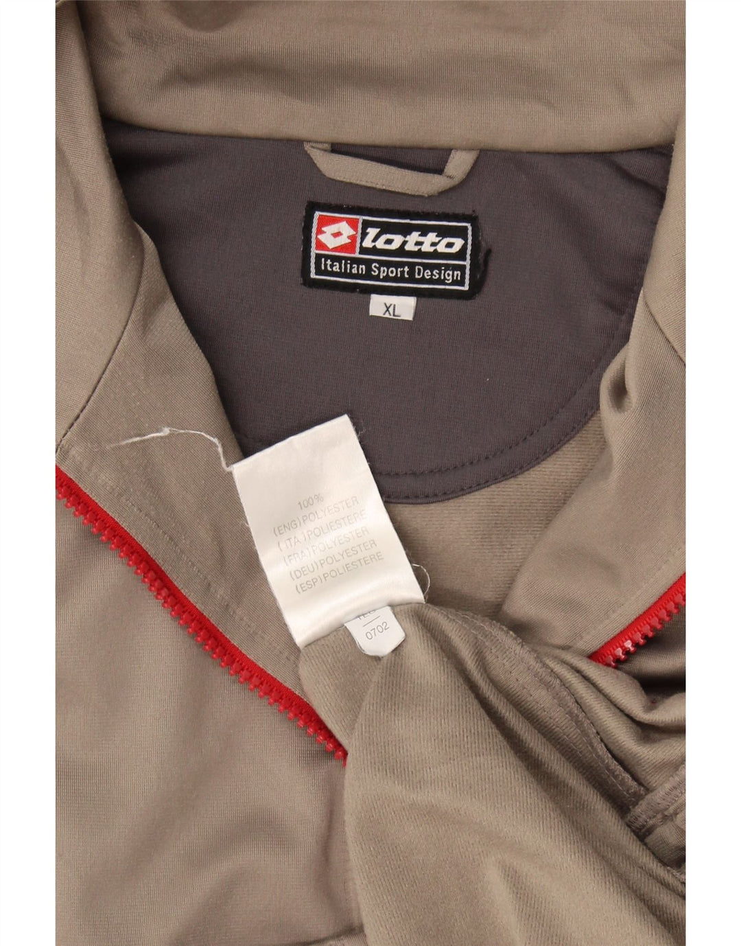 Lotto Mens Tracksuit Top Jacket XL Grey Colourblock Cotton