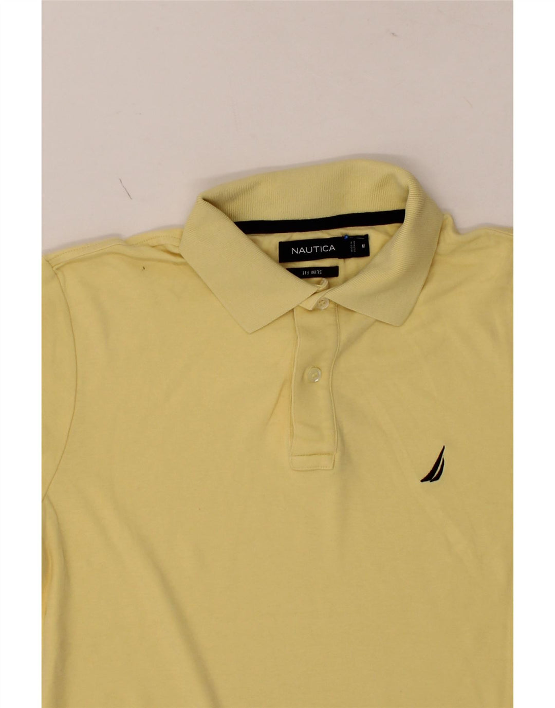 NAUTICA Mens Slim Fit Polo Shirt Medium Yellow Cotton Vintage Nautica and Second-Hand Nautica from Messina Hembry 