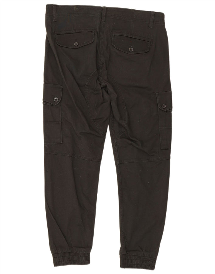 Jack & Jones Mens Joggers Cargo Trousers W34 L30 Black