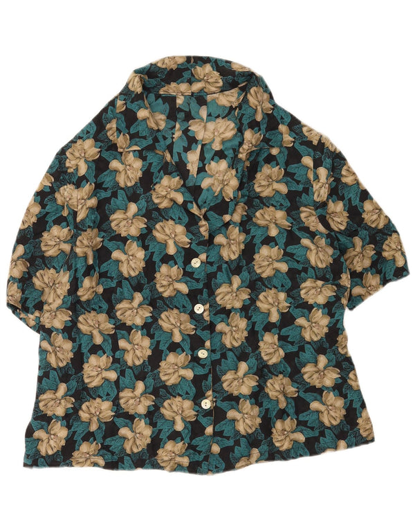 Vintage Womens Short Sleeve Shirt UK 16 Large Multicoloured Floral