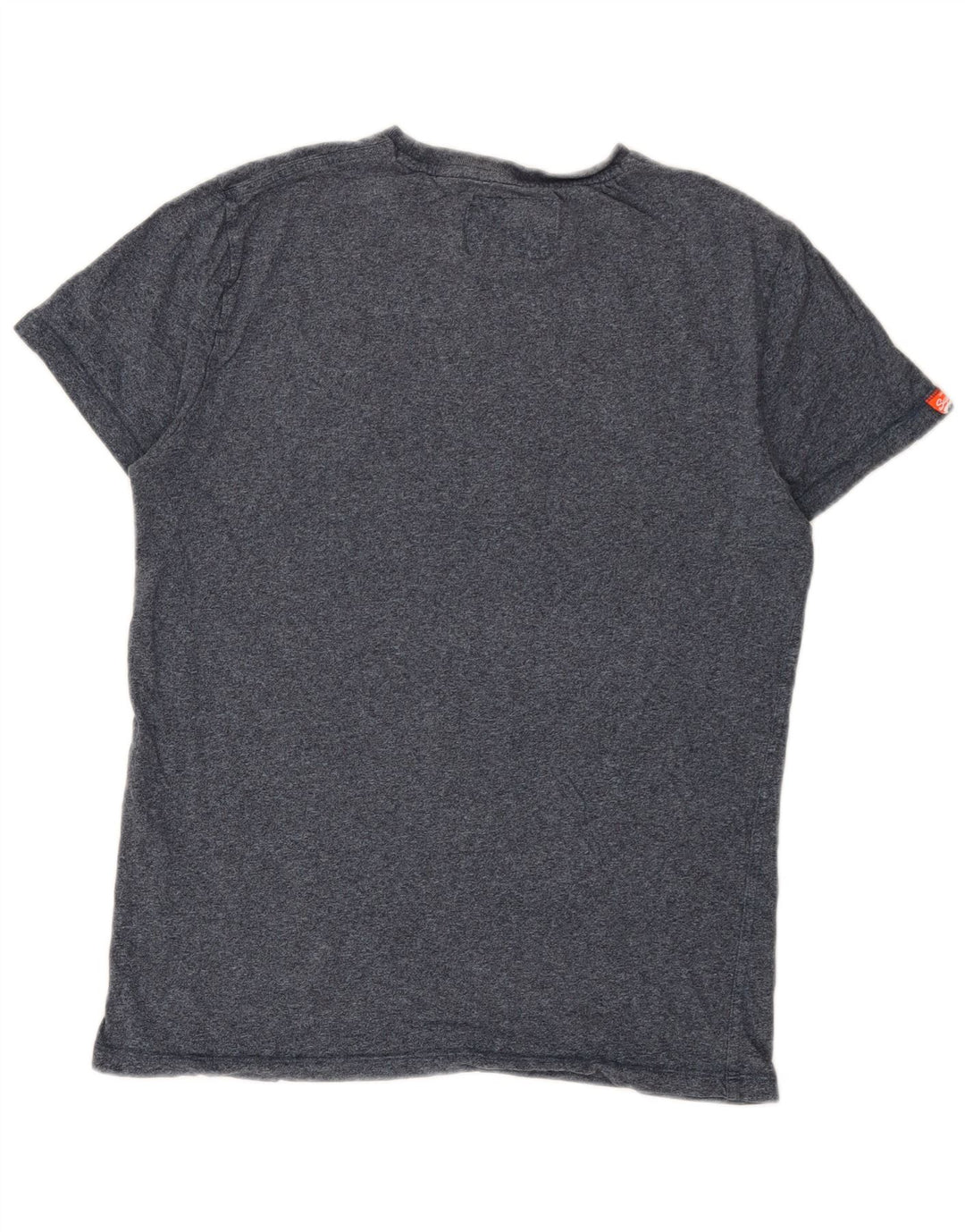Superdry Mens T-Shirt Top Large Navy Blue Flecked Cotton
