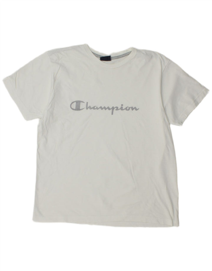 Champion Mens Graphic T-Shirt Top Large White
