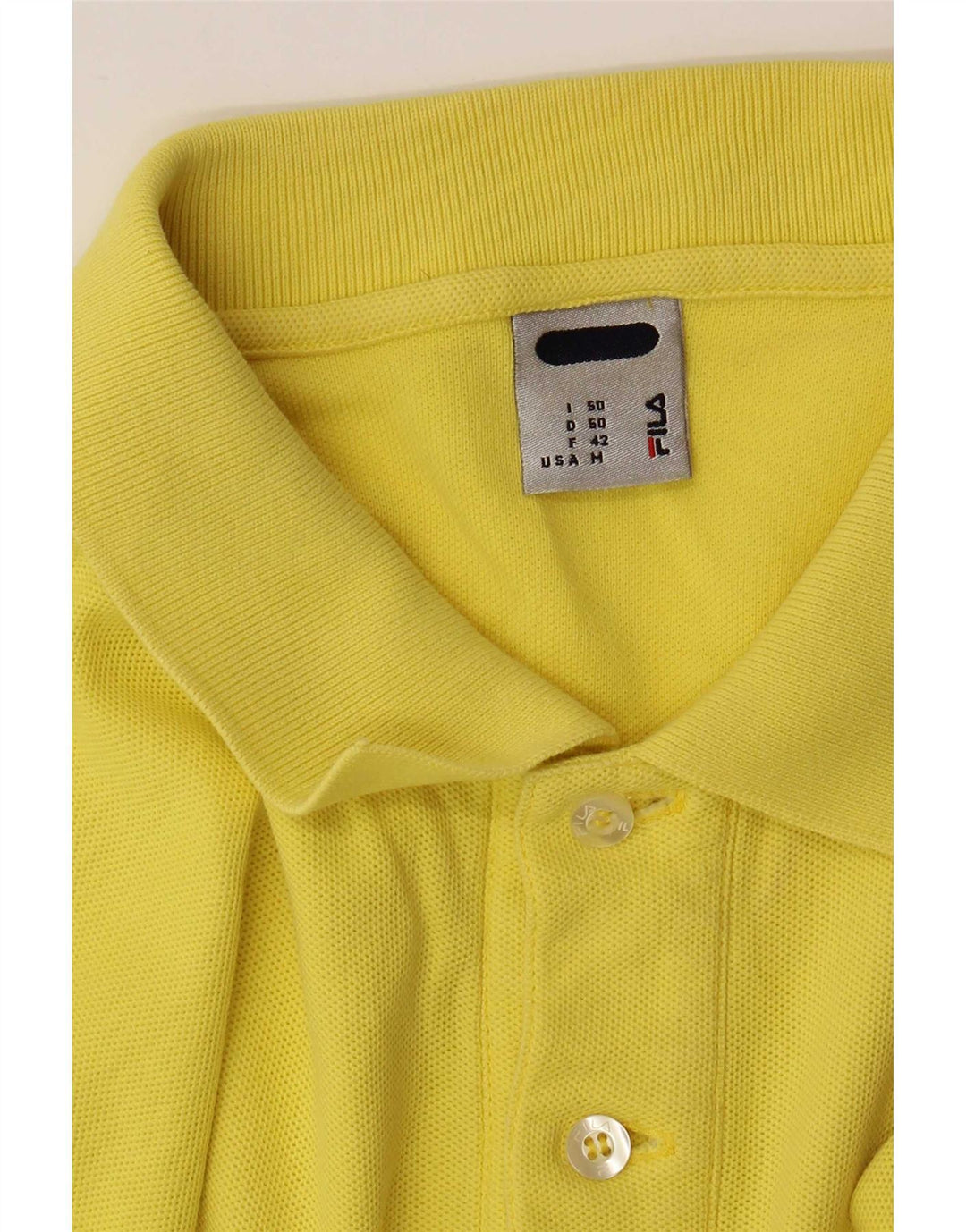Fila Mens Polo Shirt Medium Yellow
