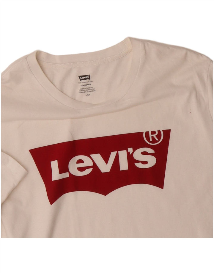 Levi's Mens Standard Fit Graphic T-Shirt Top Large White Cotton