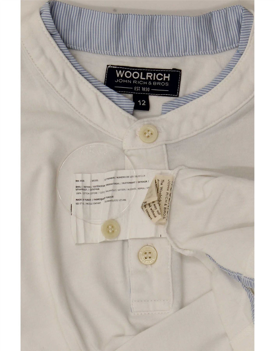 Woolrich Boys T-Shirt Top 11-12 Years White Cotton