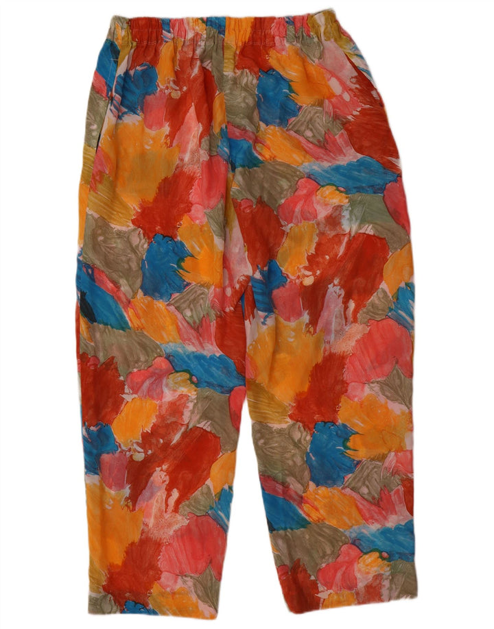 Vintage Womens Abstract Pattern Cropped Trousers W36 L27 Multicoloured