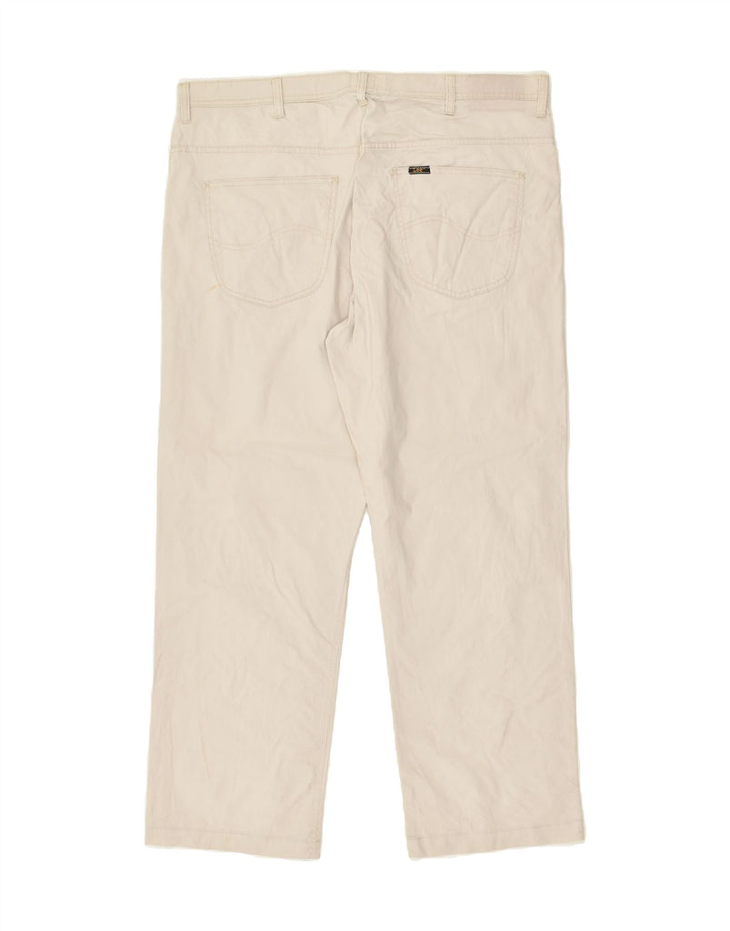 LEE Mens Straight Casual Trousers W38 L30  Off White | Vintage Lee | Thrift | Second-Hand Lee | Used Clothing | Messina Hembry 