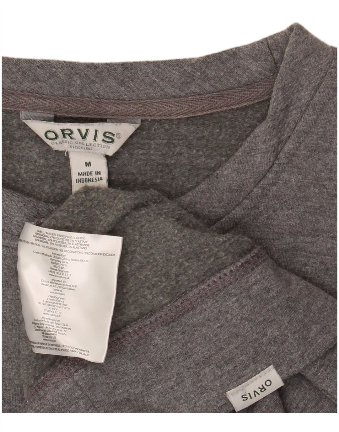 ORVIS Mens Sweatshirt Jumper Medium Grey Modal
