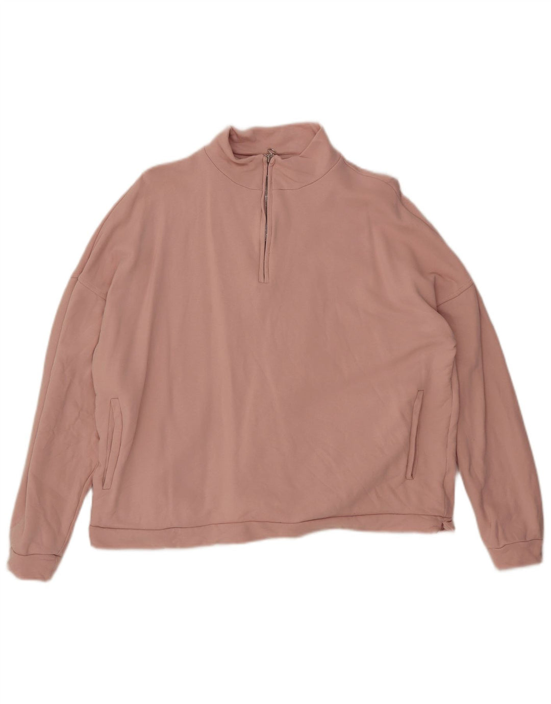 PHASE EIGHT Womens Oversized Zip Neck Sweatshirt Jumper UK 12 Medium Pink