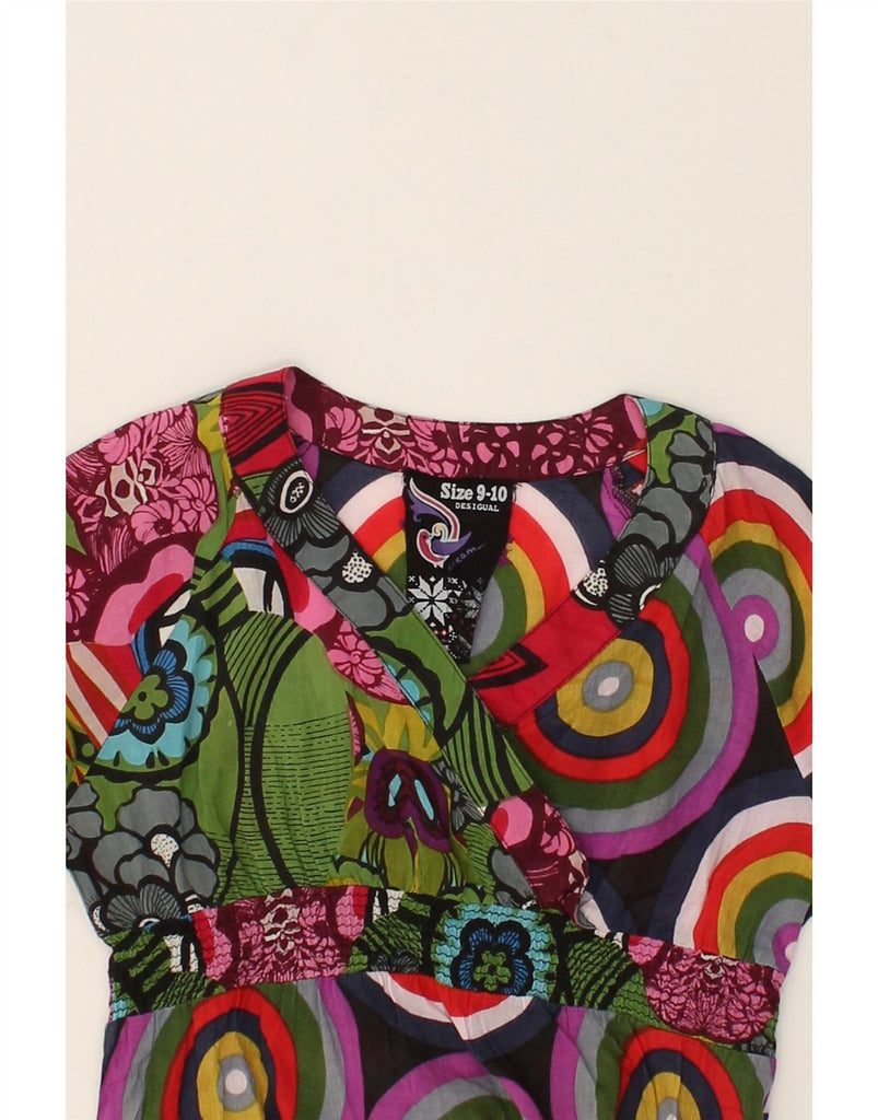 DESIGUAL Girls Blouse Top 9-10 Years Multicoloured Patchwork Cotton | Vintage Desigual | Thrift | Second-Hand Desigual | Used Clothing | Messina Hembry 