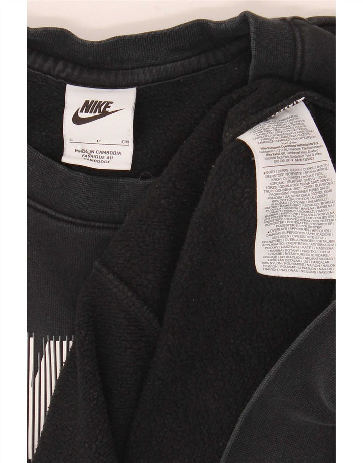 Nike Mens Graphic Sweatshirt Jumper Small Black Colourblock Cotton
