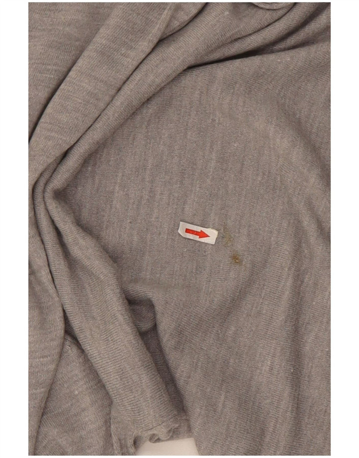 Marks & Spencer Womens Top Long Sleeve UK 14 Medium Grey Flecked Acrylic