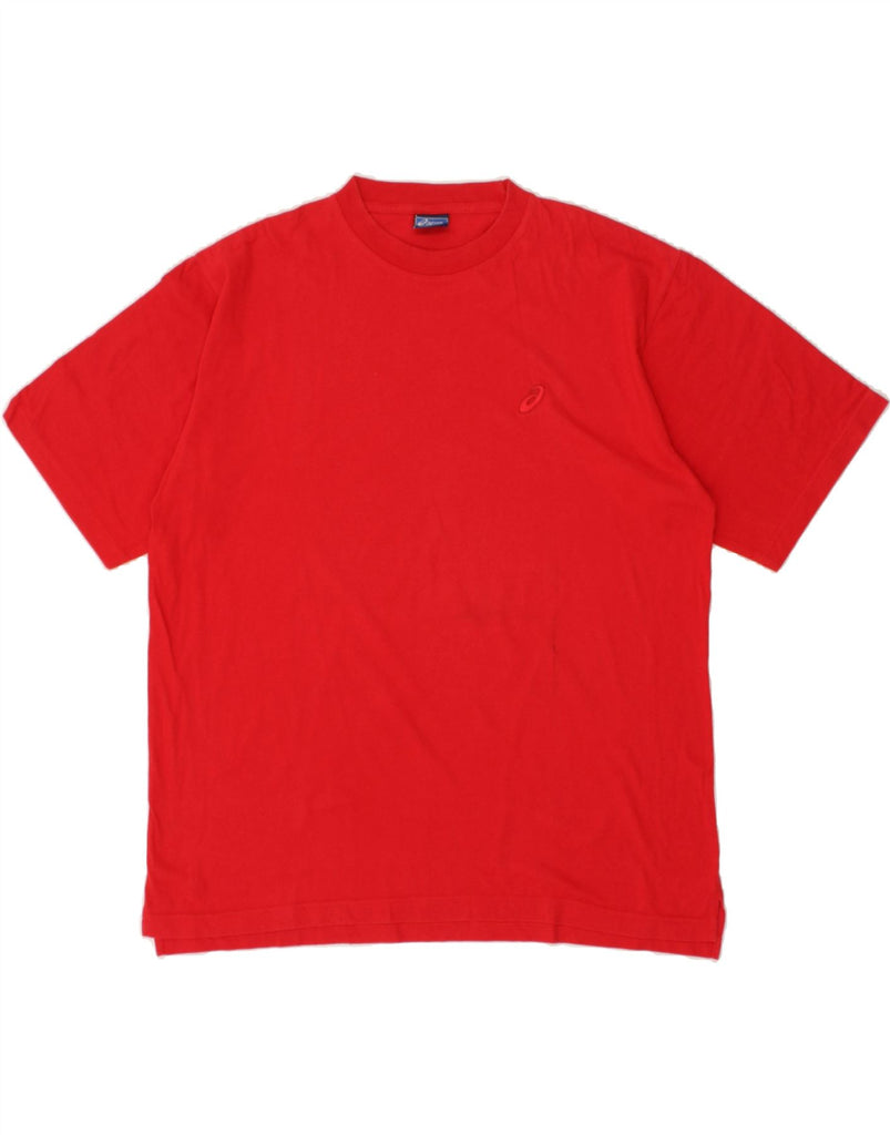 ASICS Mens T-Shirt Top Medium Red Cotton | Vintage Asics | Thrift | Second-Hand Asics | Used Clothing | Messina Hembry 