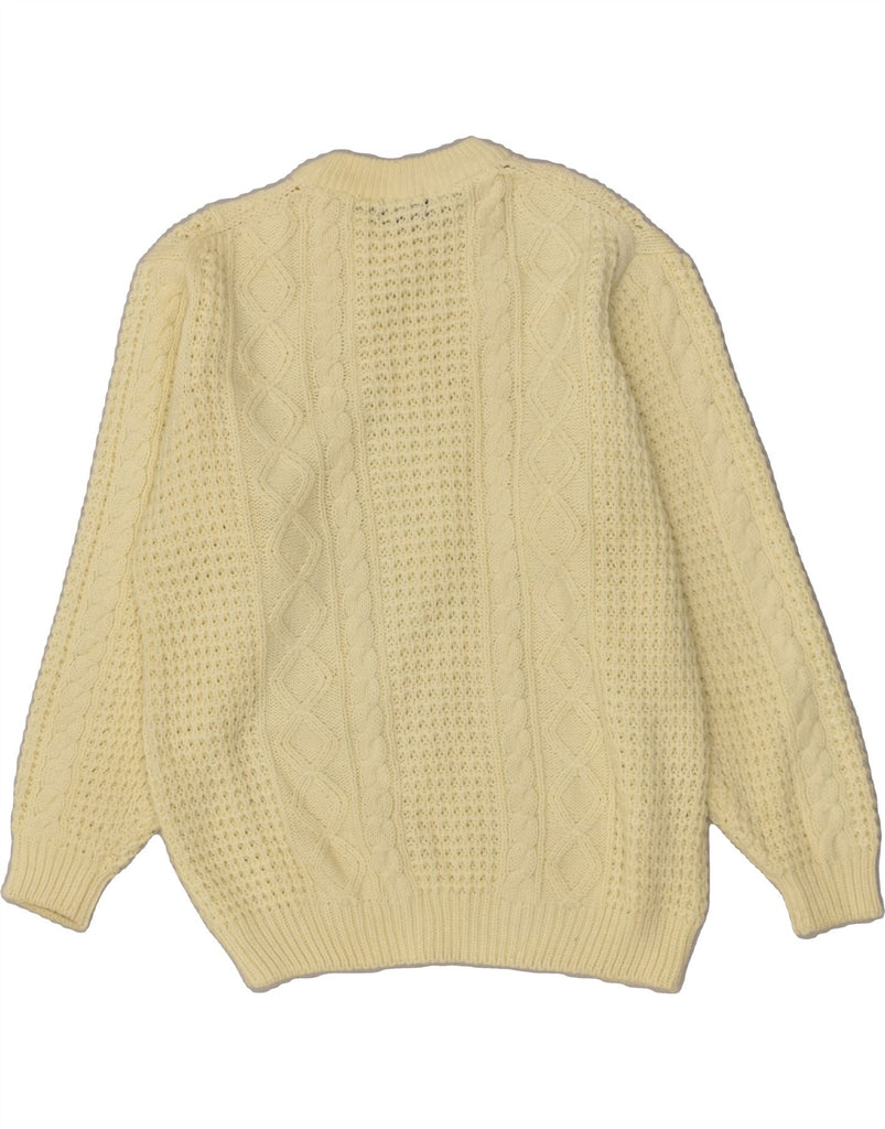 VINTAGE Mens Crew Neck Jumper Sweater Large Beige Acrylic | Vintage Vintage | Thrift | Second-Hand Vintage | Used Clothing | Messina Hembry 