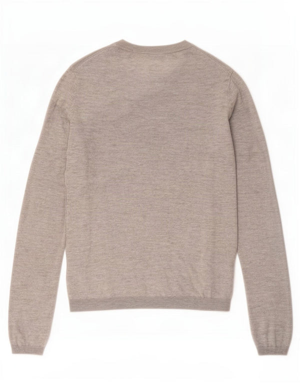 Zara Womens Crew Neck Jumper Sweater UK 14 Medium Grey