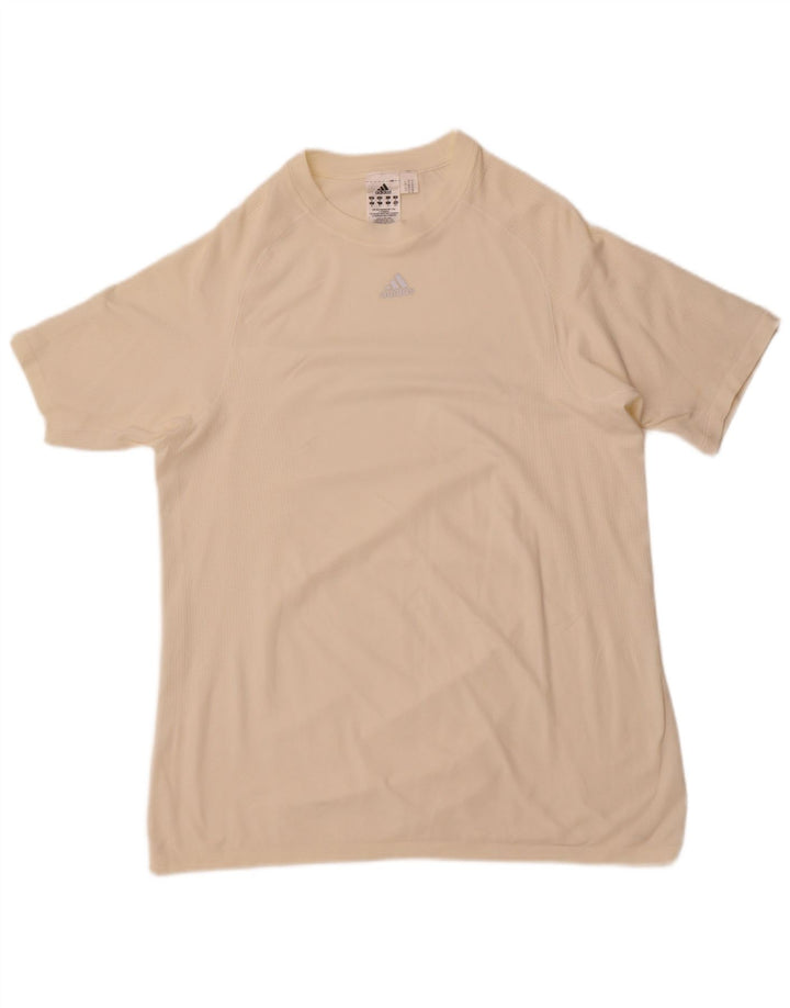 Adidas Mens T-Shirt Top Medium White Nylon