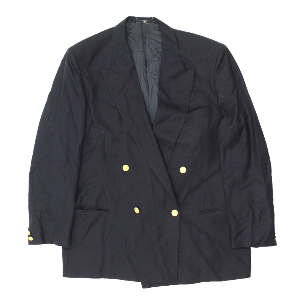 Valentino Mens Navy Double Breasted Blazer Jacket | Vintage High End Designer | Vintage Messina Hembry | Thrift | Second-Hand Messina Hembry | Used Clothing | Messina Hembry 