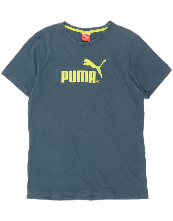 Puma Mens Graphic T-Shirt Top Medium Blue