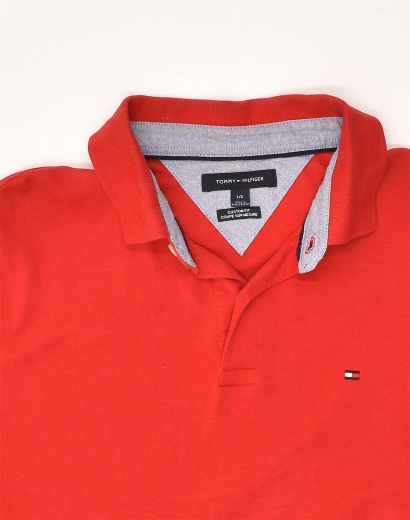 TOMMY HILFIGER Mens Custom Fit Polo Shirt Large Red Cotton | Vintage Tommy Hilfiger | Thrift | Second-Hand Tommy Hilfiger | Used Clothing | Messina Hembry 