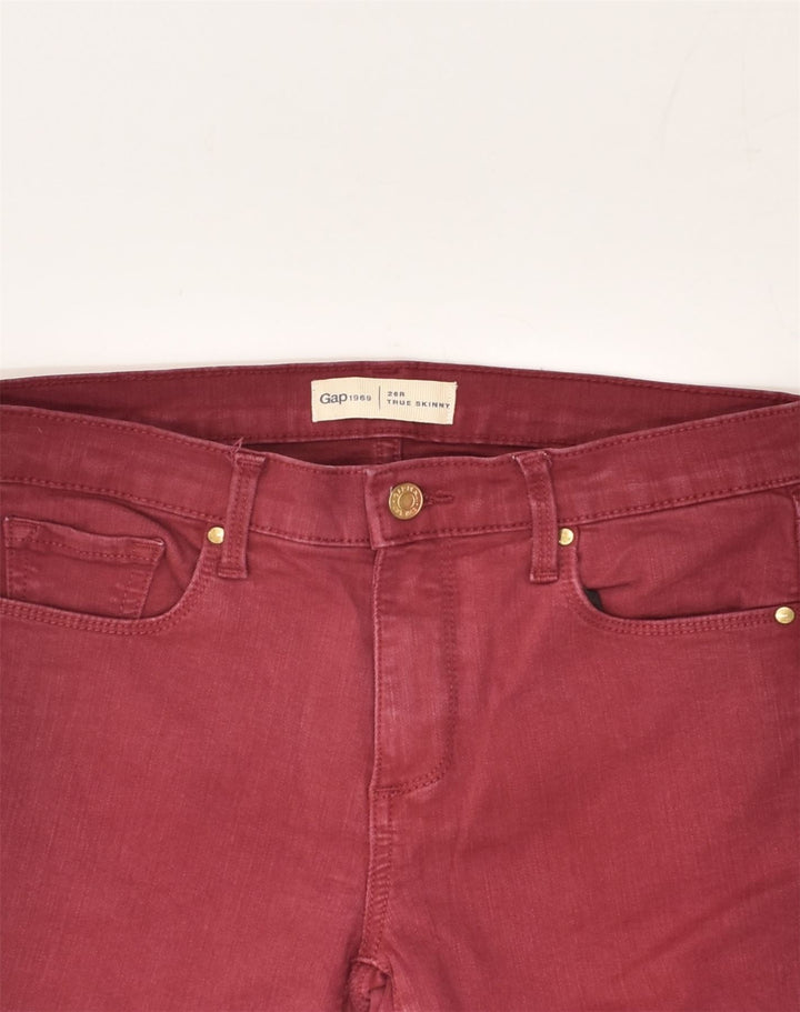GAP Womens Skinny Jeans W26 L28 Maroon | Vintage Gap | Thrift | Second-Hand Gap | Used Clothing | Messina Hembry 