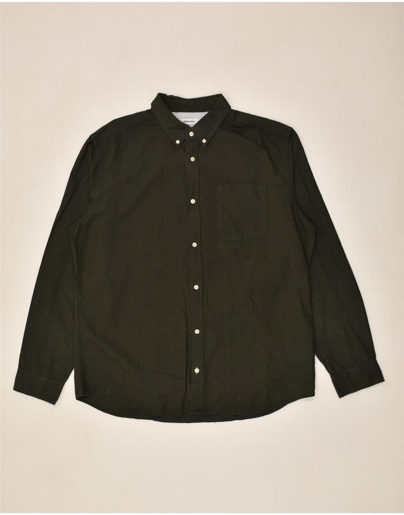 JACK & JONES Mens Shirt 2XL Green Cotton | Vintage Jack & Jones | Thrift | Second-Hand Jack & Jones | Used Clothing | Messina Hembry 