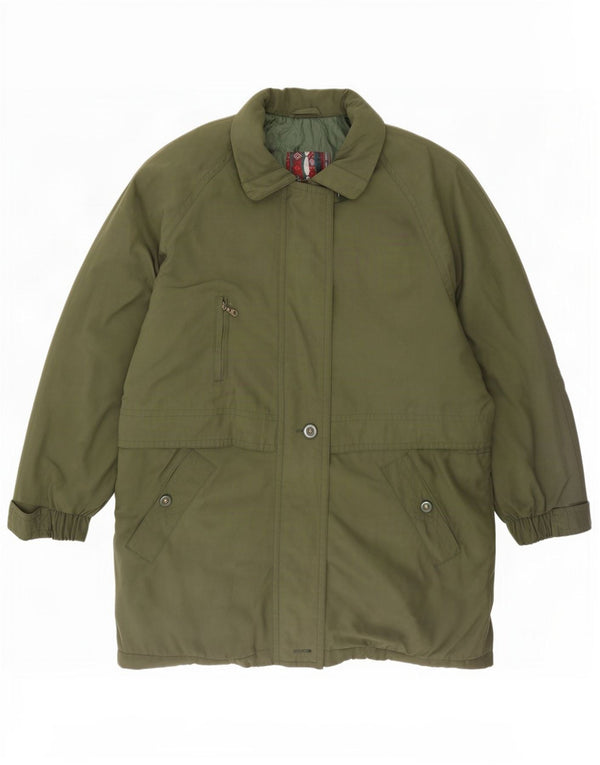 Vintage Womens Windbreaker Coat UK 14 Large Green Polyester