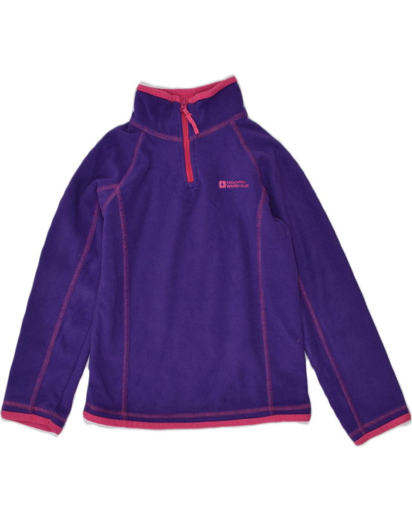 MOUNTAIN WAREHOUSE Girls Zip Neck Fleece Jumper 7-8 Years Blue Polyester | Vintage Mountain Warehouse | Thrift | Second-Hand Mountain Warehouse | Used Clothing | Messina Hembry 