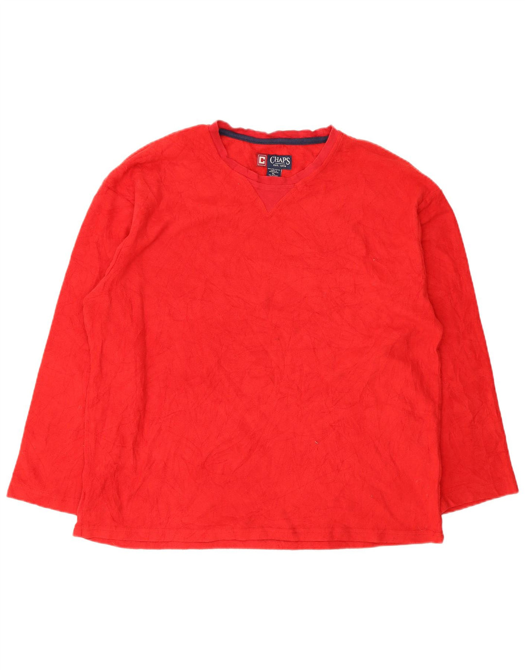 Chaps Mens Fleece Top Long Sleeve XL Red Polyester