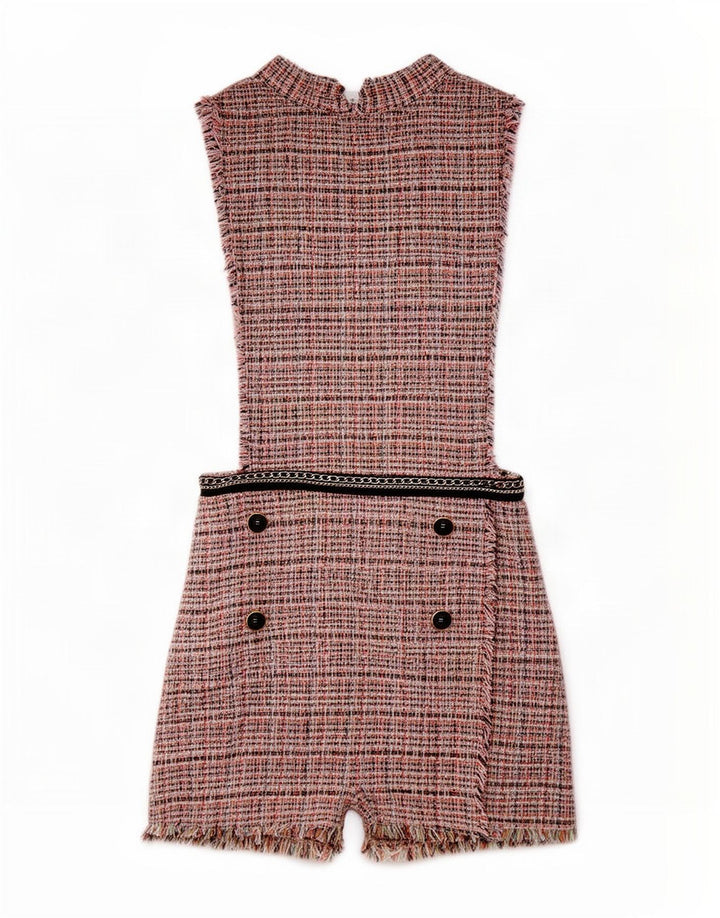 Zara Womens Sleeveless Playsuit UK 12 Medium Multicoloured Check Cotton
