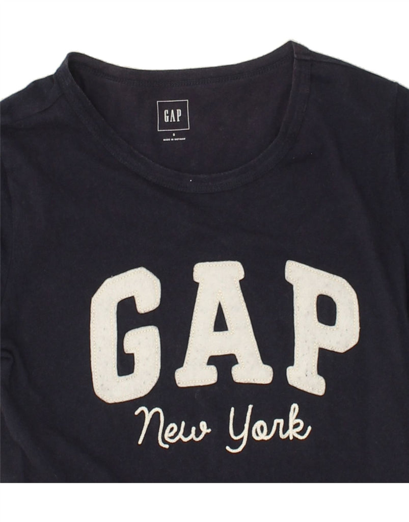 GAP Womens New York Graphic T-Shirt Top UK 14 Small Navy Blue | Vintage Gap | Thrift | Second-Hand Gap | Used Clothing | Messina Hembry 