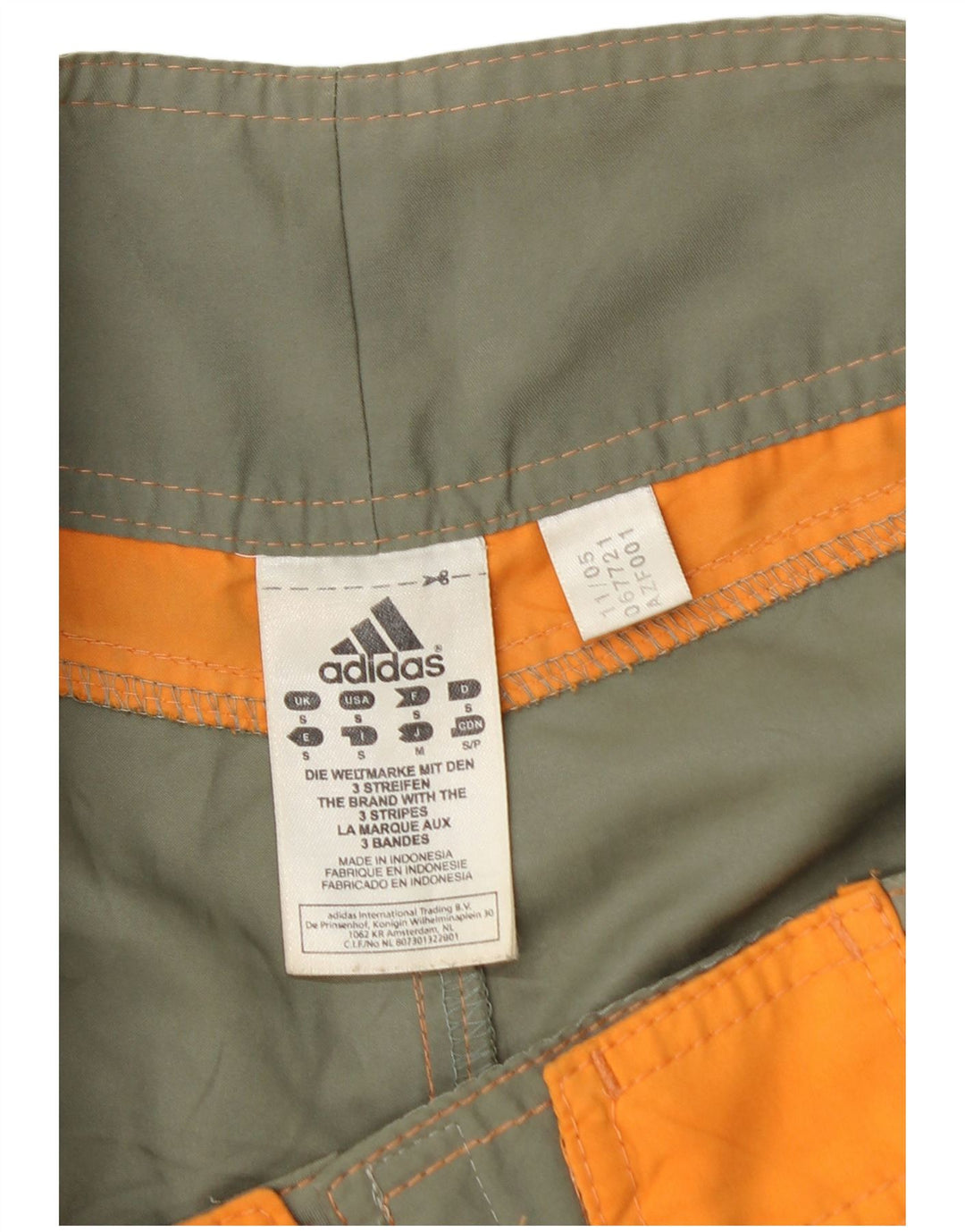 ADIDAS Mens Swimming Shorts Small Khaki Floral Polyester