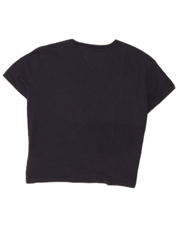 Tommy Hilfiger Womens Graphic T-Shirt Top UK 6 XS Navy Blue Colourblock
