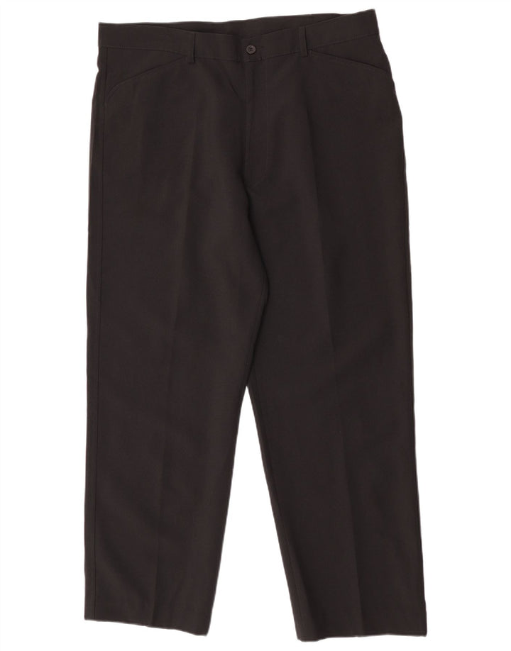 Farah Mens Straight Casual Trousers W38 L29 Black Polyester