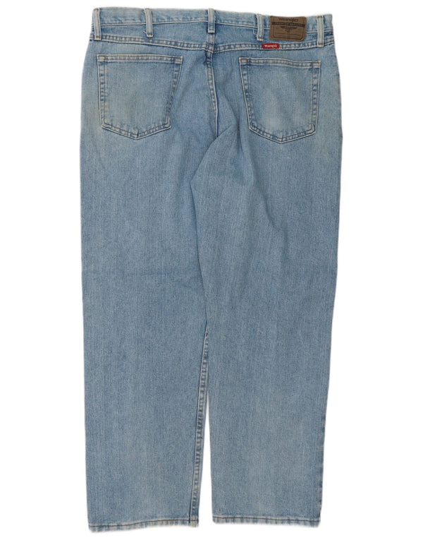Wrangler Mens Relaxed Fit Straight Jeans W38 L29 Blue Cotton
