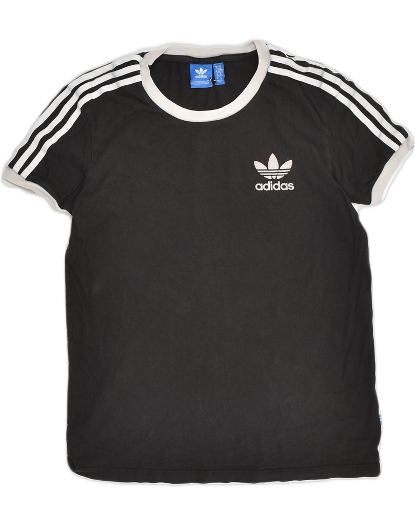 ADIDAS Womens T-Shirt Top Size 6 XS  Black Cotton | Vintage Adidas | Thrift | Second-Hand Adidas | Used Clothing | Messina Hembry 