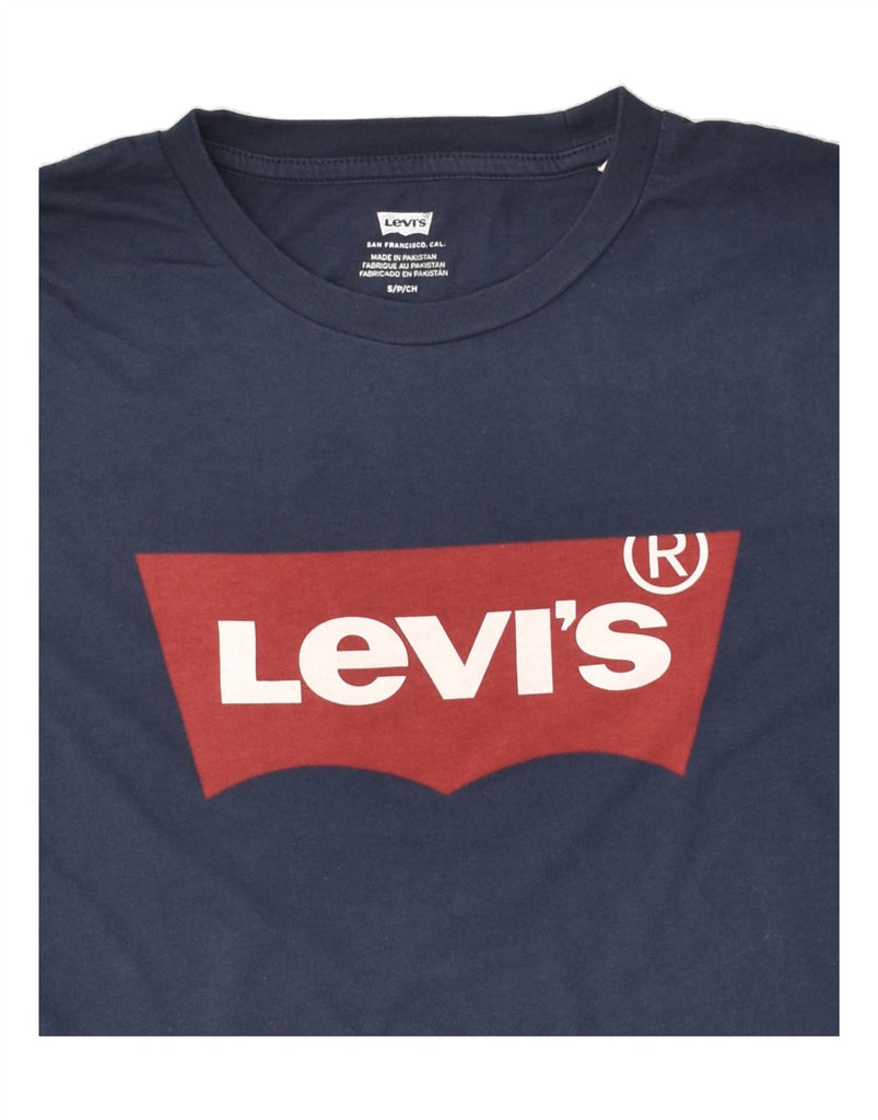 LEVI'S Mens Graphic T-Shirt Top Small Navy Blue Cotton | Vintage Levi's | Thrift | Second-Hand Levi's | Used Clothing | Messina Hembry 